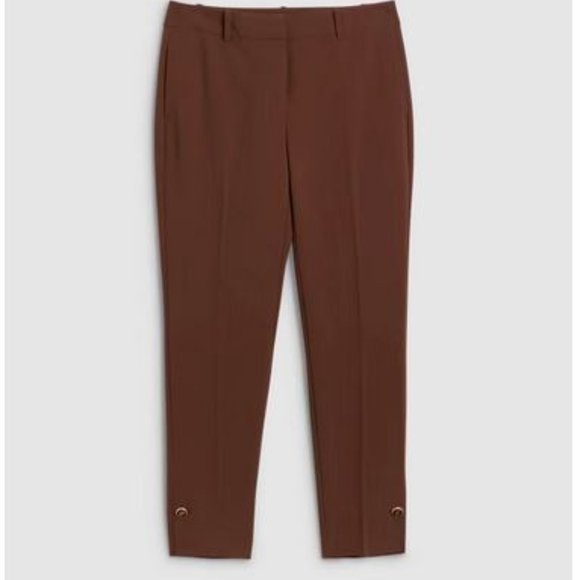 MELANIE LYNE:  Giselle Slim Leg Pants - brown - Picture 1 of 10